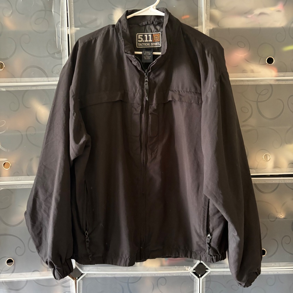 5.11 Tactical Series Response Jacket Mens Large Black Windbreaker Full Zip 48016
